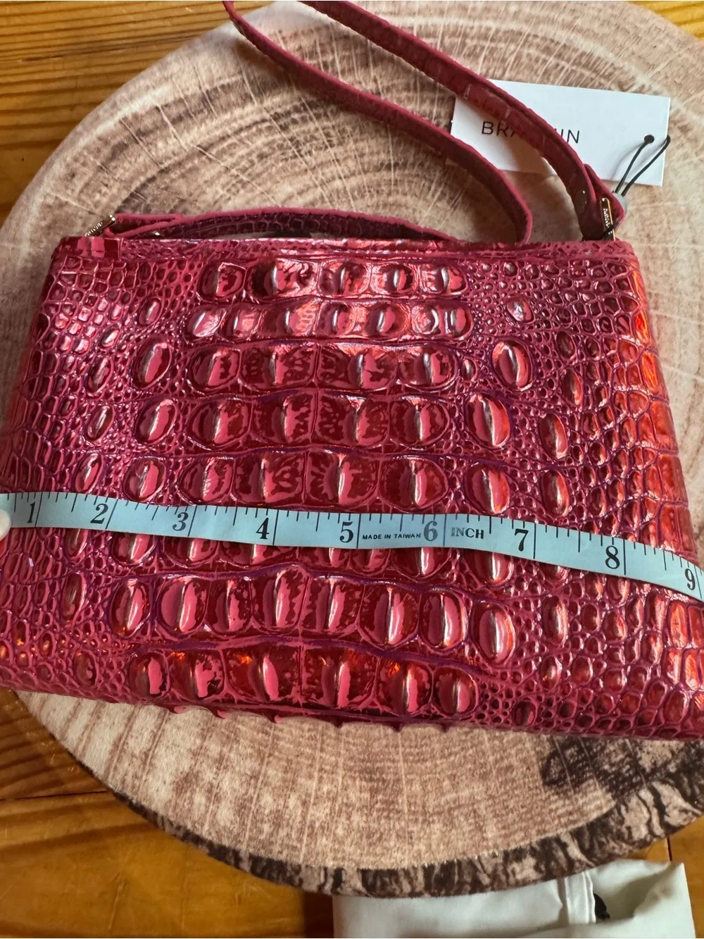 NWT Brahmin Red Dragon Lorelai - Croc-Embossed Mini Top-Handle Bag